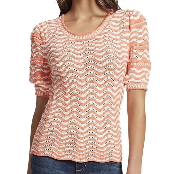 Ella Sweaters - Ella Moss Women's M Chelsea Puffed Short Sleeve Sweater Top